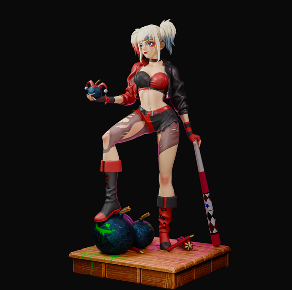 R175 -  NSFW DC comic character 3d design model, harley quinn cartun style, 3d stl file dropbox instant download