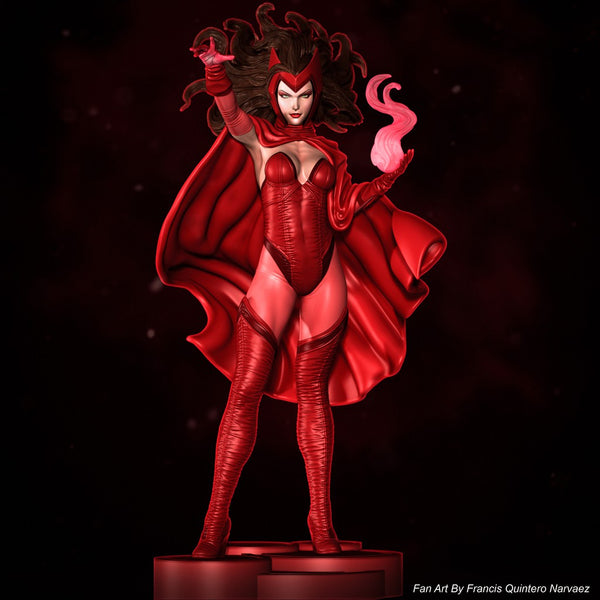 S006 - Comic character design, The Scarlet Witch statue - Marvel Heroes STL 3D Model Print download files