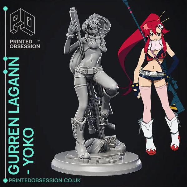 N037 - (no cuts) Anime character design, The Yoko Littner from Tengen Toppa Gurren Lagann, stl 3d instant download files