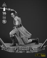 M250 - 3D Movie model design file, Rey from Star Wars, 3D stl file dropbox instant download link