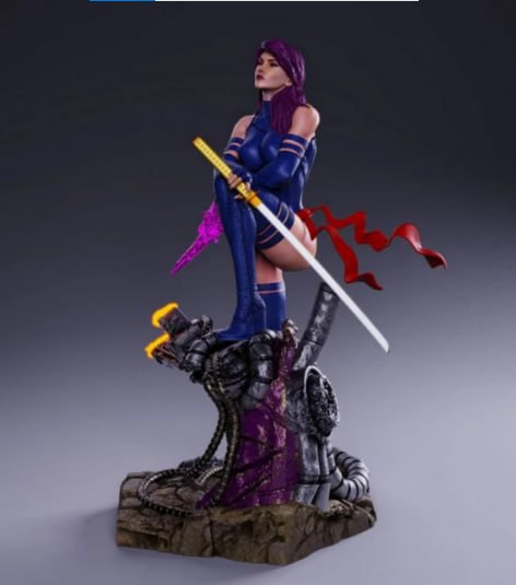 R239 - Comic character design, the purple girl pysclocke assasin, 3d stl instant download dropbox files