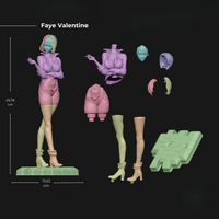 R127 - Nsfw Anime female character, the cowboy beebop, Faye valentines, 3d stl instant download files