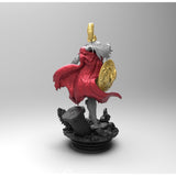 E127 - Warrior character design, A Women with golden armor and red cape statue, STL 3D model design print download files