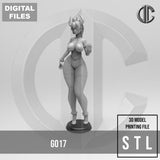 G017 - Waifu character design statue, Mario Lady King boss statue, STL 3D model design print download files