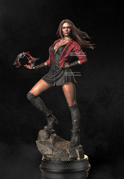 S005 - Comic Character design,  WM The Witch STL, STL 3D Model Print download file