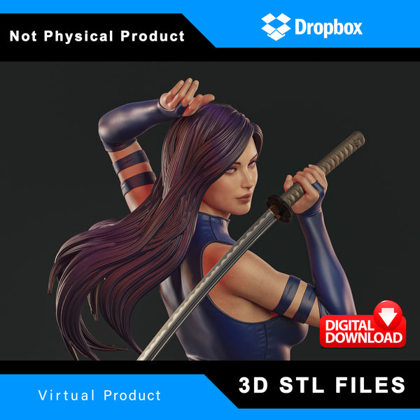 R004 - Games character design, Marvel Psylocke V2, 3D STL model design print download files