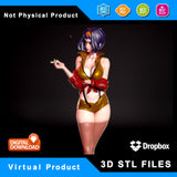 R127 - Nsfw Anime female character, the cowboy beebop, Faye valentines, 3d stl instant download files