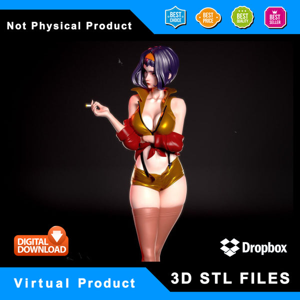 R127 - Nsfw Anime female character, the cowboy beebop, Faye valentines, 3d stl instant download files