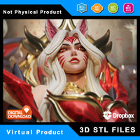 R161 - Games character design, the league of legend , nine tail female character , ahri , 3d stl instant download files