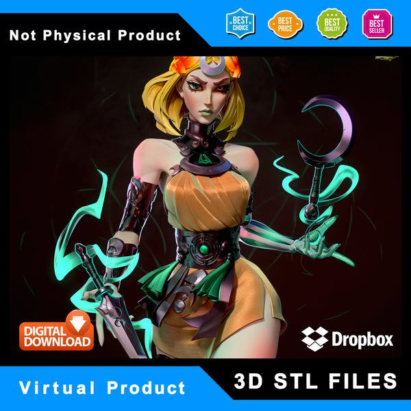 R163 - Games female character design, The Hades 2, Melinoe , 3d stl file instant download