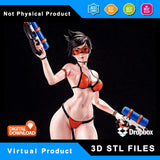 R181 - Games character design, Nxfw female character, Death battle, Tracer, 3d stl file instant download