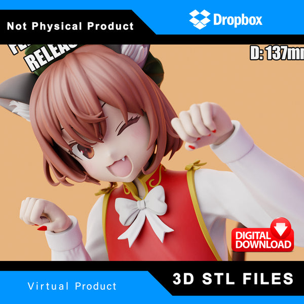 R216 - Games character design, Touhou project, The Chen cute girl, 3d STL file instant download