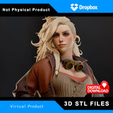 R219 - Games character design, Monster Huntor female character design, The Gemma , 3D STL file instant download