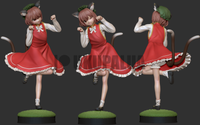 R216 - Games character design, Touhou project, The Chen cute girl, 3d STL file instant download