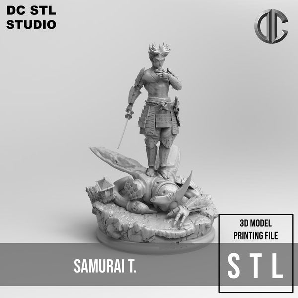 D039 - Comic Hero Character design files, Samurai T kill Bug vialliant, STL 3D model design print dropbox download file