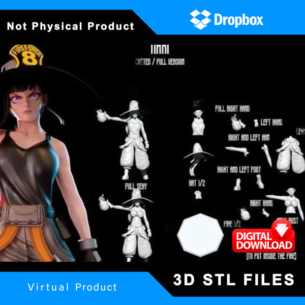 R217 - Anime character design, the maki oze from fire force, 3d stl file instant downloads