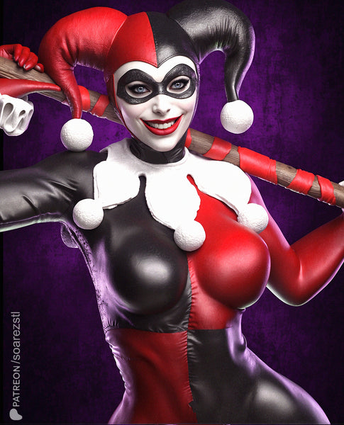 R090 - Comic Character design, DC character Harley Quinn, 3d stl file instant download