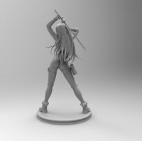 B183 - Anime character design, Hot female Gantz with katana, STl 3D model design print download file