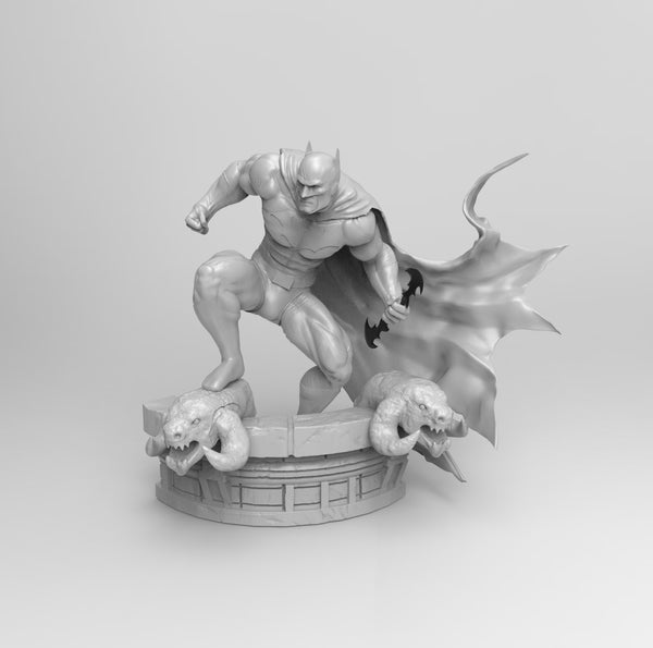 A318 - Comic character design, Bat guy with statue gargolye, STL 3D model design print download file