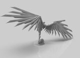 A219 - Legendary creature design, Valkyrine cyber warrior, STL 3D model design print download files