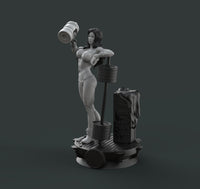H061 - Comic character design, The Female superheroes She Hulk Statue, STl 3D model design printable download files