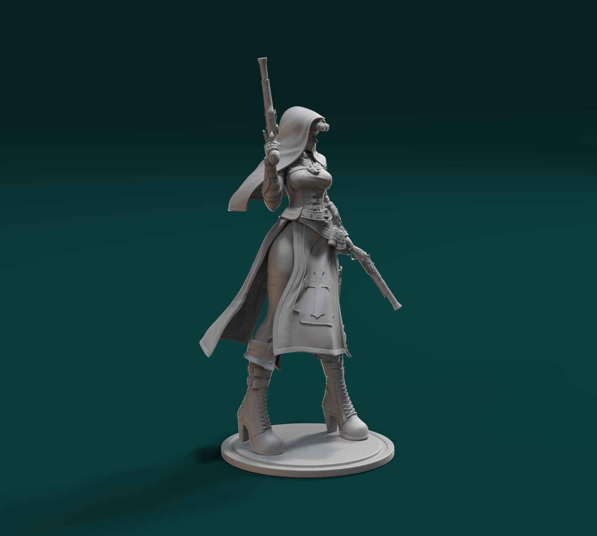 H225 - Legendary character design, The Waifu Battle Nun Statue, STL 3D ...