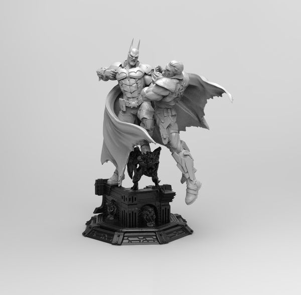 E621 - Comic character design, The Badguy punching on a villian statue, STL 3D model design print download files