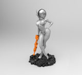 E665 - Comic character design, The Sexy space girl statue, STL 3D model design print download files