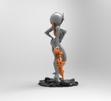 E665 - Comic character design, The Sexy space girl statue, STL 3D model design print download files