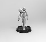 E671 - Anime character design, The Samus Aron girl statue, STL 3D model design print download files
