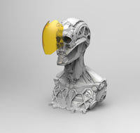 A797 - Cyber character design, The Cyber head armor bust statue, STL 3D design print download files