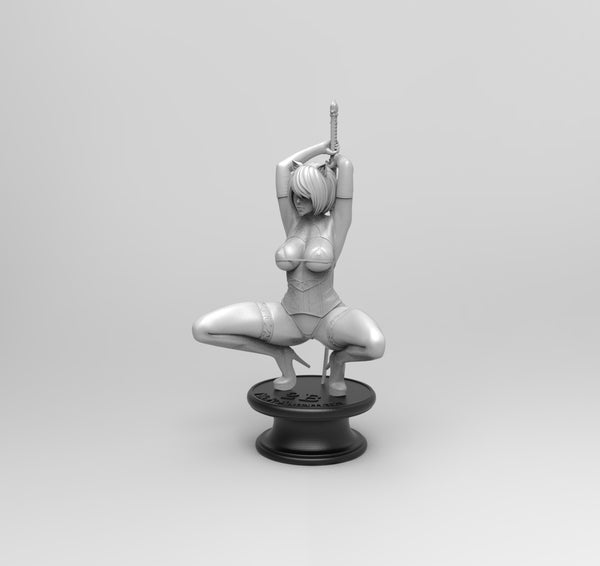 A860 - NSFW games character design, The blindfold girl statue, STL 3D model design print download files