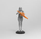 DP1472 - Cyber girl character design, The Cyber captain statue, STL 3D model design print download files