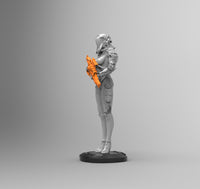 DP1472 - Cyber girl character design, The Cyber captain statue, STL 3D model design print download files