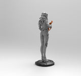 DP1472 - Cyber girl character design, The Cyber captain statue, STL 3D model design print download files