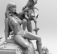 E784 - Comic Character design, The two hot chick heroes, STL 3D model design print download files