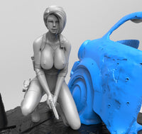 E789 - NSFW games character design, The RE Jilly Valentino girl statue, STL 3D model design print download