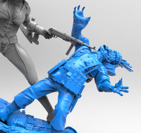 E786 - Legendary character design, The Blood female statue, STL 3D model design print download files