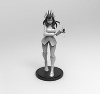 E808 - Waifu character design, The Lucifer girl with wine statue, STL 3D model design print download files