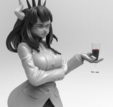 E808 - Waifu character design, The Lucifer girl with wine statue, STL 3D model design print download files