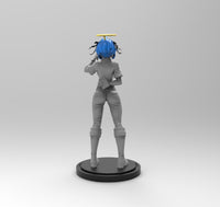 E806 - Waifu Character design, The Azazelle girl statue, STL 3D model design print download files