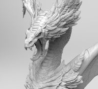 H002 - Legendary Character design, The Amphitere Snake Like Dragon, 3d STL Character design Print download files