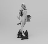 H013 - NSFW Comic Character design, The Green Gamora Sexy Character art statue, STL 3D model design print download files