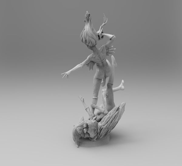 H008 - Comic Character design, The Spider Women And Skrull Fighting Scene, STL 3D model design print download files