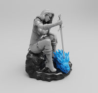 H019 - Comic Character design, The Sext Female Red Sonja Kill A dragon, STL 3D model design print download files