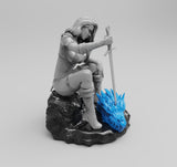 H019 - Comic Character design, The Sext Female Red Sonja Kill A dragon, STL 3D model design print download files