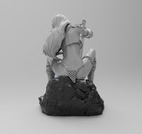 H019 - Comic Character design, The Sext Female Red Sonja Kill A dragon, STL 3D model design print download files