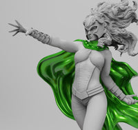H018 - Comic Character Female Hero, The Green Polaris Art Statue, STl 3D model design print download files