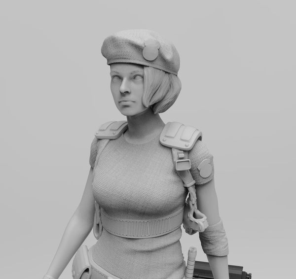 H021 - Games Character Design, The Resident Evil Girl, Jill Valentines, 3D STL model print download files