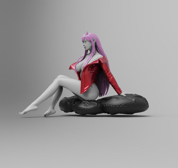 H023 - Anime Character design, The Zero Two Girl, Franxxx, 3D STL Model print design download files